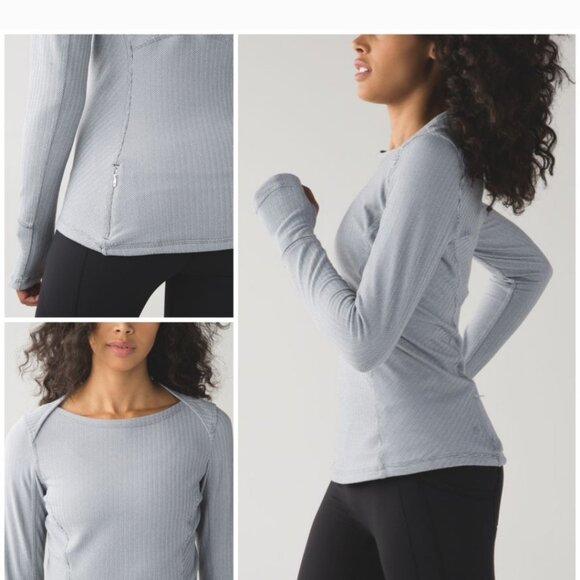 Lululemon Kanto Catch Me Long Sleeve Herringbone Shirt - Picture 1 of 8